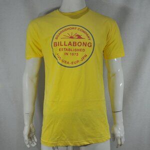 Billabong Men's T shirt L Premium Tee Printed Cotton Yellow NWT
